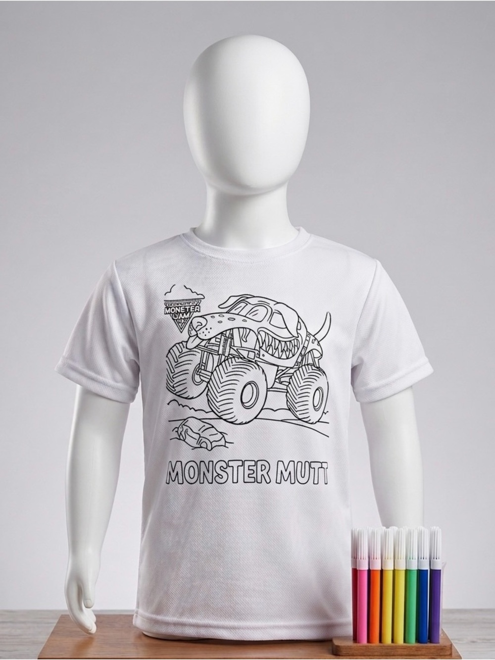 Kids White 'Monster Mutt' Coloring Tee